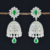Dewi Indian Jewelry Green Studs with Elegant Design